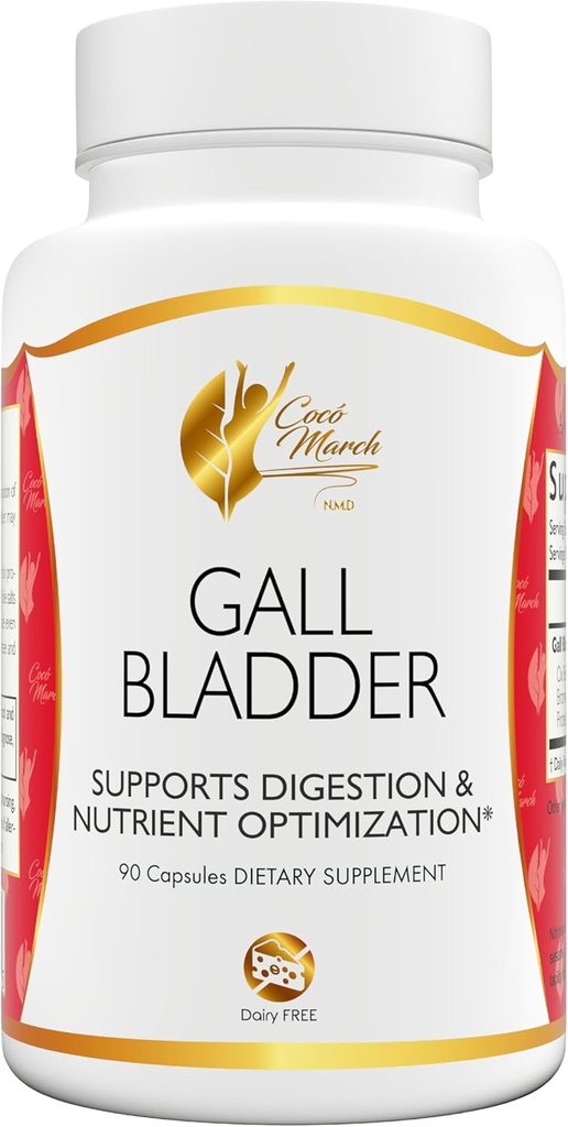 Coco March Gall Bladder Formula-Ideal After Gall Bladder Surgery-Gluten Free, Soy Free, Dairy Free, Keto Friendly, Paleo Friendly, 90 Capsules-90 Destekler Digestion ve Nutrient Optimizasyonu