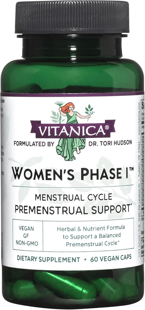 Vitanica Women's Stage I, Premenstrual Support, Vegan, 60 Capsules