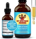 My Spectrum Heroes Calm & Focus Supplement Drops - L-theanine, GABA, Huperzine A - Çocuklar veya Yetişkinler için geliştirilmiş Focus - Çocuklar ve Gençler için İyileştirme - 2.02 FL oz. (60 ml)