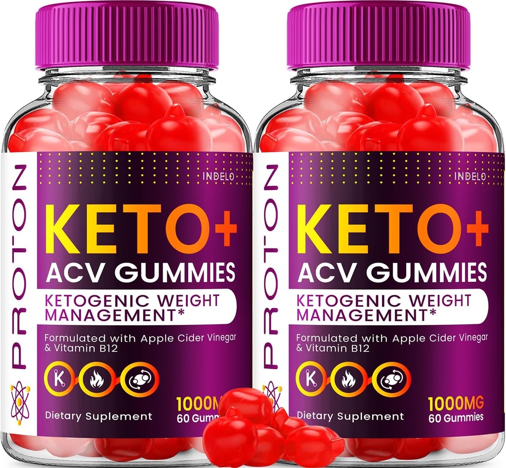(2 Pack) Proton Keto ACV Gummies Gelişmiş, Proton Keto + ACV Gummies 1000 mg, Protein Apple Cider Vinegar Gummy Proton Gummies Yorumlar, Proton DW+ACV B12 (120 Gummies)