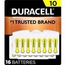Duracell İşitme Yardım Pilleri Sarı Boyut 10, 16 Kont Paketi, 10A Boyut Duyucu Uzun Süreli Güçle, Ekstra-Uzun KolayTab İşitme Yardım Cihazları için Yükleme