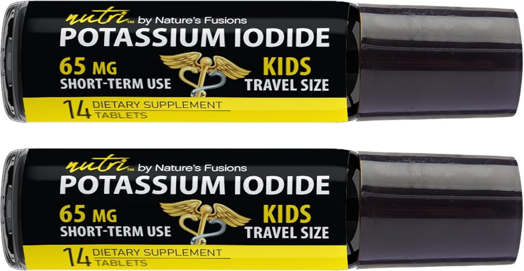 (2 Συσκευασία) Nutri Pastium Iodide Tablets 65 mg - Παιδικό Μέγεθος Ταξιδίου 14 Δισκία Ιωδιούχα Χάπια Κάλιο - Δισκία Ιωδίου Κάλιο 65 mg - YODO Naciente Ki Pills (28 δισκία)