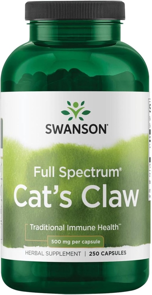 Swanson Full Specturm Cat's Claw - Αντιοξειδωτική Υποστήριξη - Κίνηση & Ευελιξία Υποστήριξη 500 mg 250 Κάψουλες
