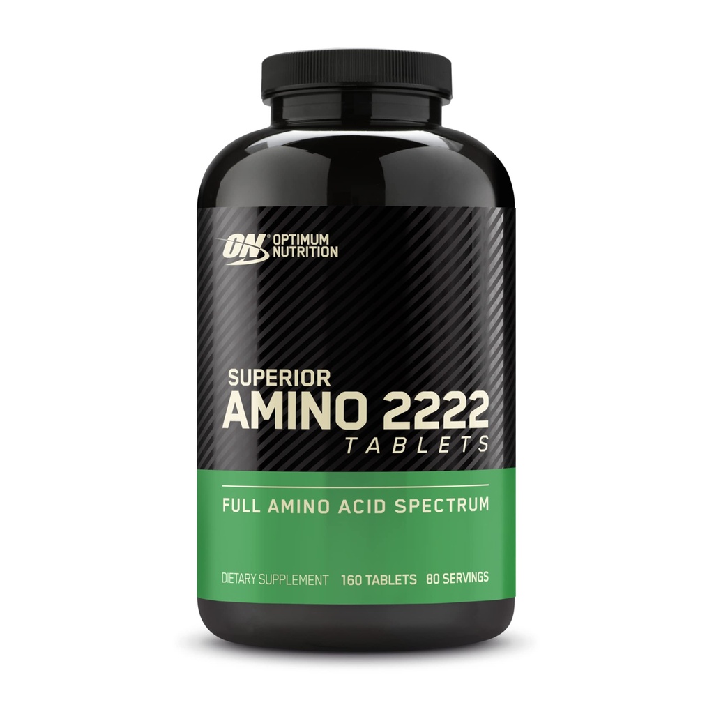 Optimum Beslenme Amino 2222 Tabletler, Tamam Essential Amino Asitler, EAAs, 160 Count