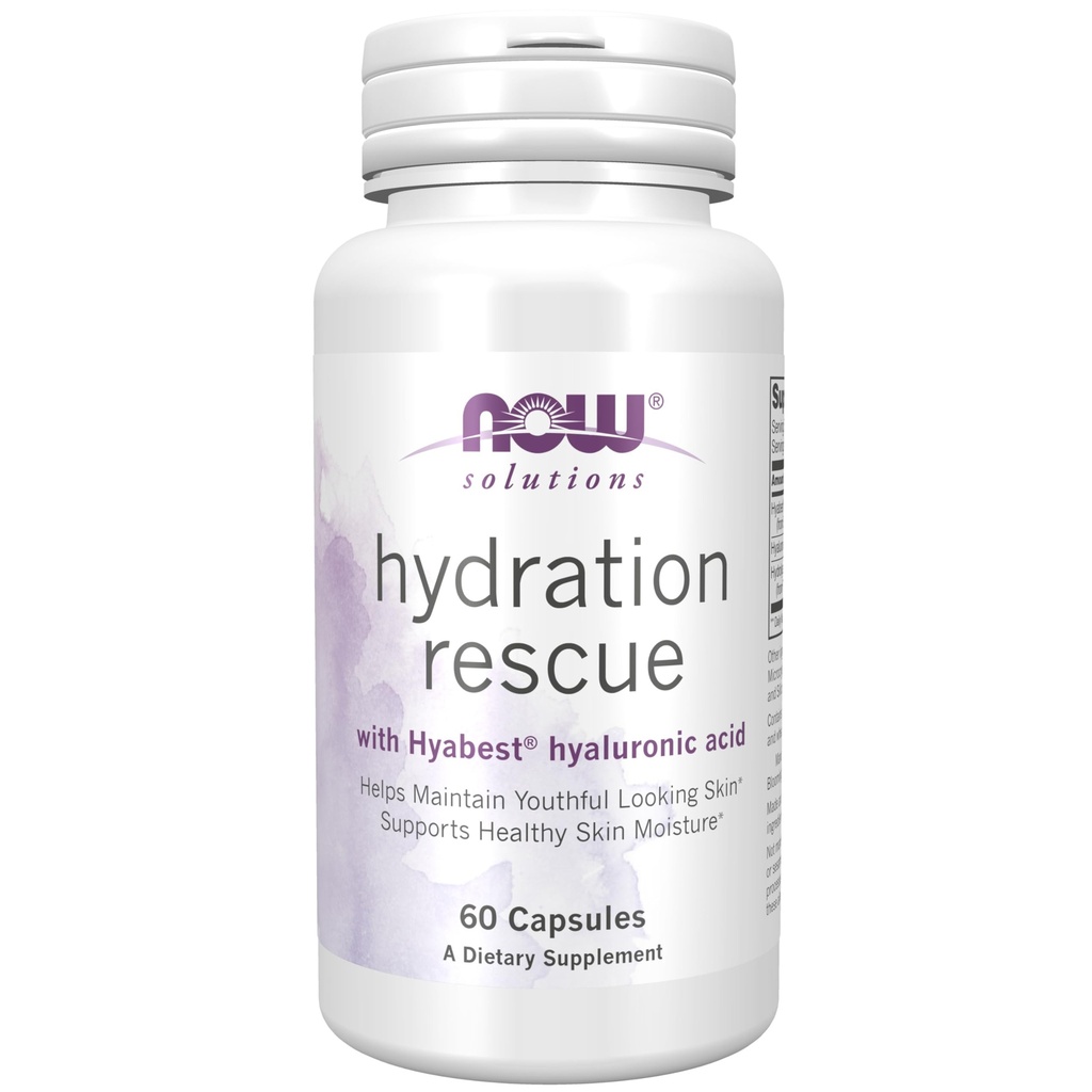 Şimdi Gıda Çözümleri, Hyabest® hipnoz asitiyle Hydration kurtarma, Genç görünümlü Skin*'yi korumaya yardımcı olur, Sağlıklı Skin Moisture*, 60 Veg Capsules