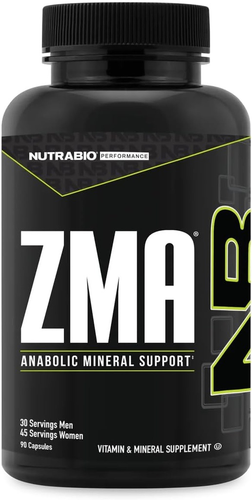 NutraBio ZMA συμπληρώματα για άνδρες & γυναίκες - ψευδάργυρος συμπληρώματα μαγνήσιο για την υποστήριξη επίπεδα ορμονών -ύπνος- μυών αποκατάστασης-ανοσότητα υγεία 90 κόμης