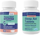 WELMATE Nighttime Wellness Bundle: Mucus Relief Guaifenesin 600mg Mucus Relief (200 Ct) & Doxylamine Ηλεκτρικό 25mg Sleep Aid (200 Ct)