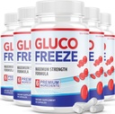 (5 Pack) Glucofreeze Pills - Resmi Formula Gluco Freeze Pills - Gluco Freeze Dietary Supplement, Gluco Freeze Advanced Strength Formula with Cinnamon Bark (300 Capsules)