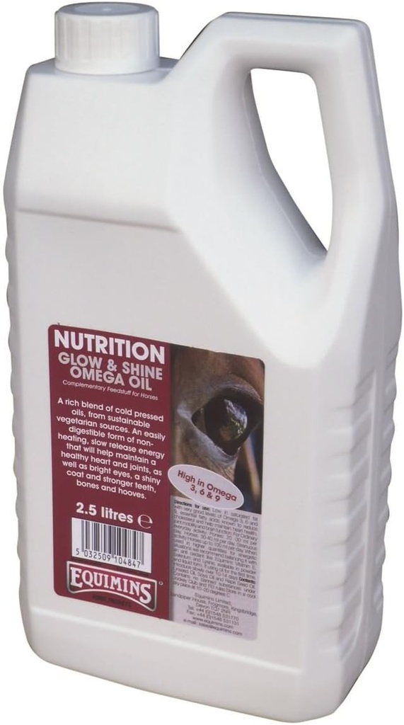 Glow ve Shine Omega Oil, Equimins, Horse Beslenme ve Supplements, 2.5L