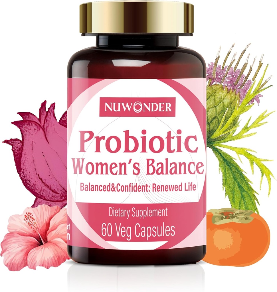 Kadınlar için prebiyotikler ve Probiyotikler - Vaginal Probiyotikler, Doğal Prebiyotikler, Herbal Desteği, Feminine Health & Intimate Balance, Eliminate Vaginal Odors & PH Balance, 60 Capsules (2)