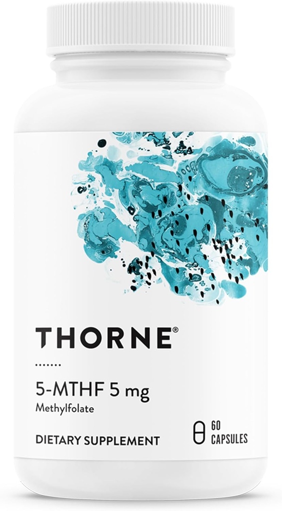 THORNE - 5-MTHF - Medeniyet (Active B9 Folate) Tamam - Kartiovascular Health, Fetal Development, Nerve Health, Medeniyet ve Homocysteine Seviyeleri * - 60 Hizmet - 5MTHF 5 mg