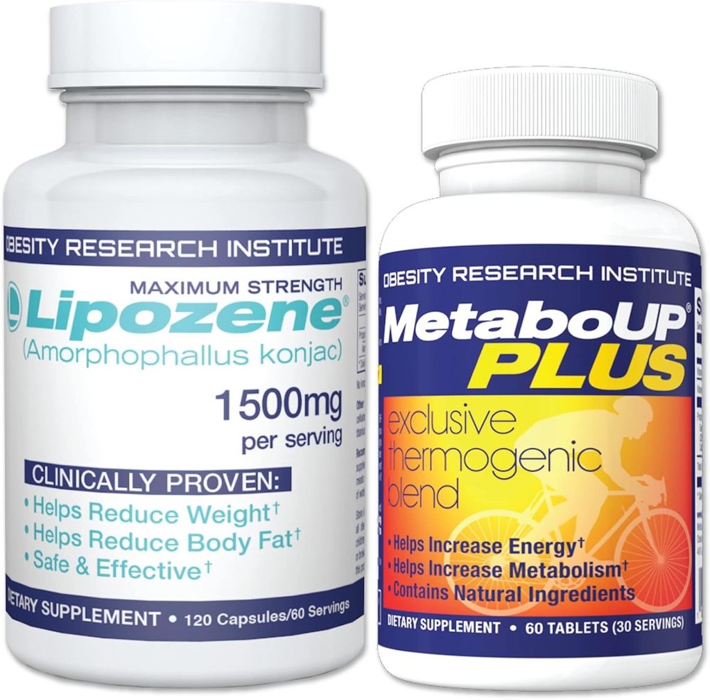 Λιποζίνη Βάρος Απώλεια Combo ενός Mega μπουκάλι 120 Count και ένα μπουκάλι MetaboUP Θερμογόνο Συμπλήρωμα 60 Μετρήστε σε Σύνολο - Ενίσχυση Μεταβολισμού, Αύξηση Ενέργειας, και Ελέγχου Ορεξία σας