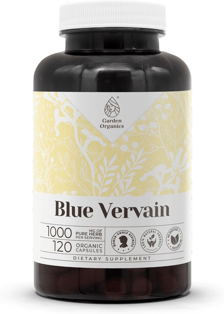 Blue Vervain 120 Capsules | High-Potency Herbal Diyeter Supplements | Sebze Kapsülleri ve Blue Vervain (Verbena Hastata) Kuru Herb (120 Kont)