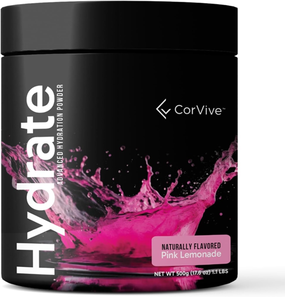 Hydrate Electrolyte Drink Mix | Pink Lemonade Flavor | NSF Certified | Electrolytes, Vitamin C, Magnesium, Zinc, Potassium | Used by Athletes & US Military | Boost Performance | 50 Servings
