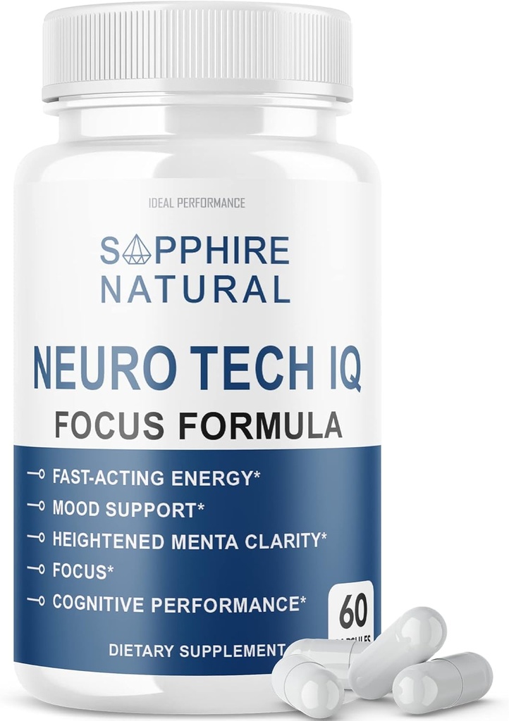 Nöro Tech IQ Brain Supplement Neurotech Iq Focus Formula Pills (60 Capsules)