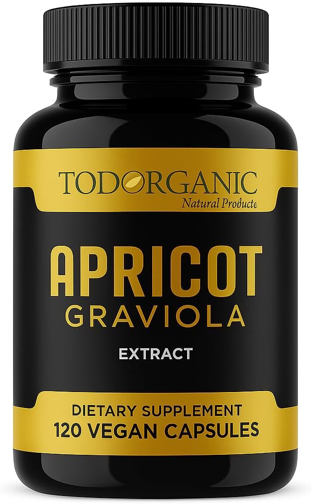 Todorgan Apricot & Soursop Graviola Ekstra 1000 mg – 120 Vegan Capsules – Natural Immune & Skin Support – Non-GMO, Gluten Free, 10:1 Meyve Ekstraksiyonu Tamamlandı