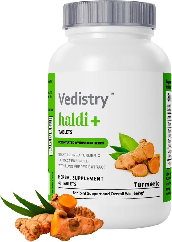 Haldi+ 850mg Turmeric Tablets με 95% Κουρκουμίνη & Long Pepper 60 Tablets 