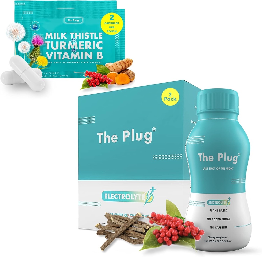Plug Liver Cleanse Detox & Repair Sche - Supplement Pills & Recovery Drink (2 Pack)