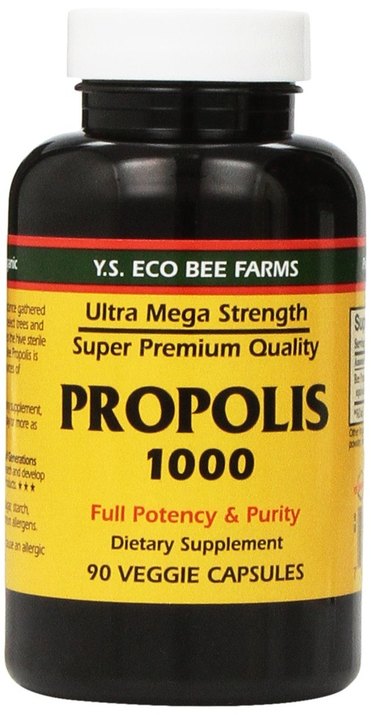 Propolis-Raw Unprocessed 1000mg Y.S. Βιολογικές Καλλιέργειες 90 Caps, Συσκευασία των 2