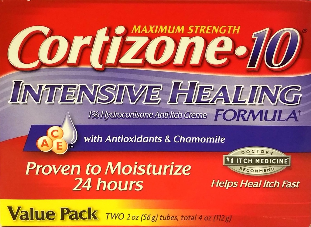 Cortizone-10 Max Strength Cortizone-10 Antioksis ve Chamomile ile birlikte, İki 2 oz Tubes