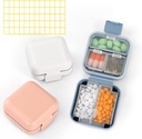 Dynippy Daily 3 Pack Pill Organizer 5 Compartments Portable Moisture Proof Small Pill Case for Pocket Purse Travel Pill Box Portable Medicine Vitamin Fish Oil Holder Container (Blue Pink White)