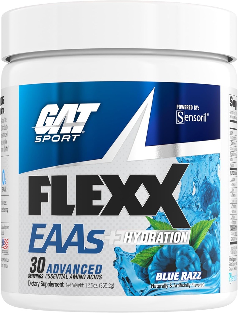 GAT SPORT Flexx EAAs + Ενυδάτωση, Προηγμένα Απαραίτητα Αμινοξέα, 30 Μερίδες (μπλε Razz)