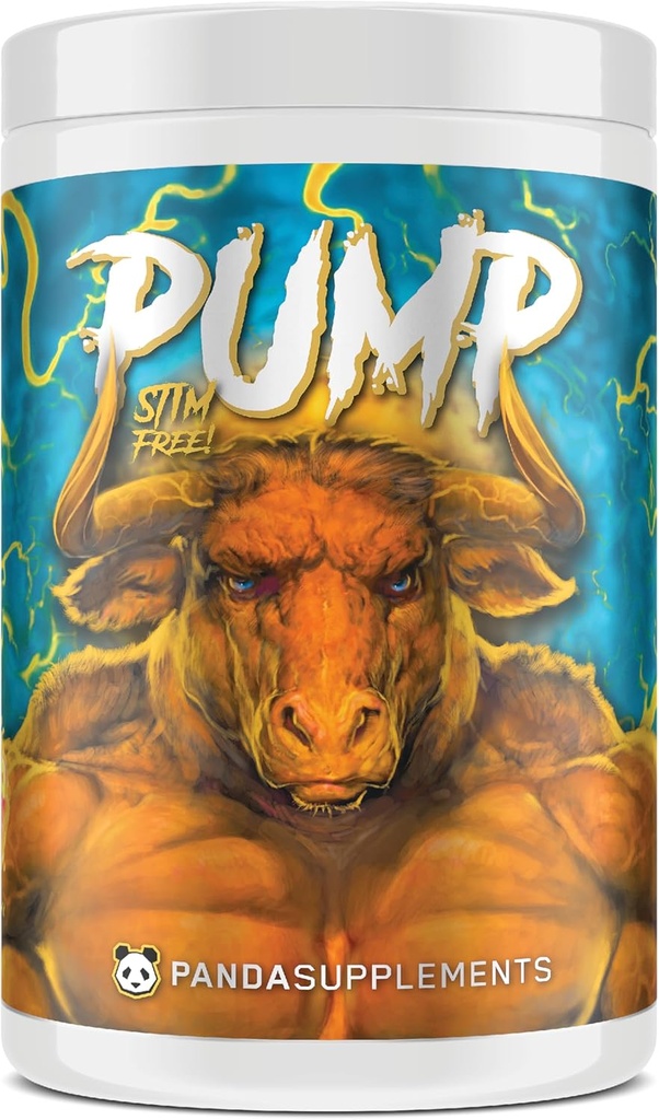 Yeraltı Biyo Laboratuvarları Panda Supps Pump: Stimulant-Free Pre-Workout, No-Clump Formula w/10G L-Citrulline Malate, Alpha GPC, Lions Mane,CognatiQTM, AmentoPumpTM 40 Scoops (Peach Gummy Ring)