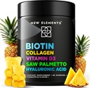 Biotin Gummies με κολλαγόνο Βιταμίνη D3 Saw Palmetto & Υαλουρονικό οξύ για το δέρμα των μαλλιών και τα νύχια, συμπλήρωμα ανάπτυξης μαλλιών για άνδρες και γυναίκες 