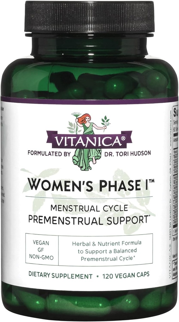 Vitanica Women's Stage I, Premenstrual Support, Vegan, 120 Capsules