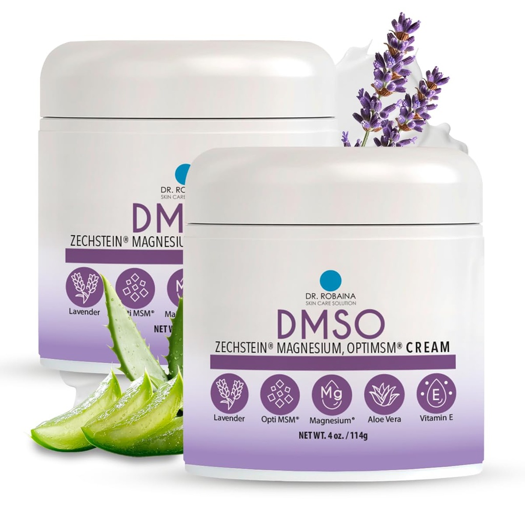 Dr. Robaina Lavender DMSO Krem -% 99.9 Saf Farm Grade | Skin Nourishing Formula with Zechstein Magnezyum, Arnica, Aloe Vera, Vitamin E - 4 oz | ABD'de Yapıldı