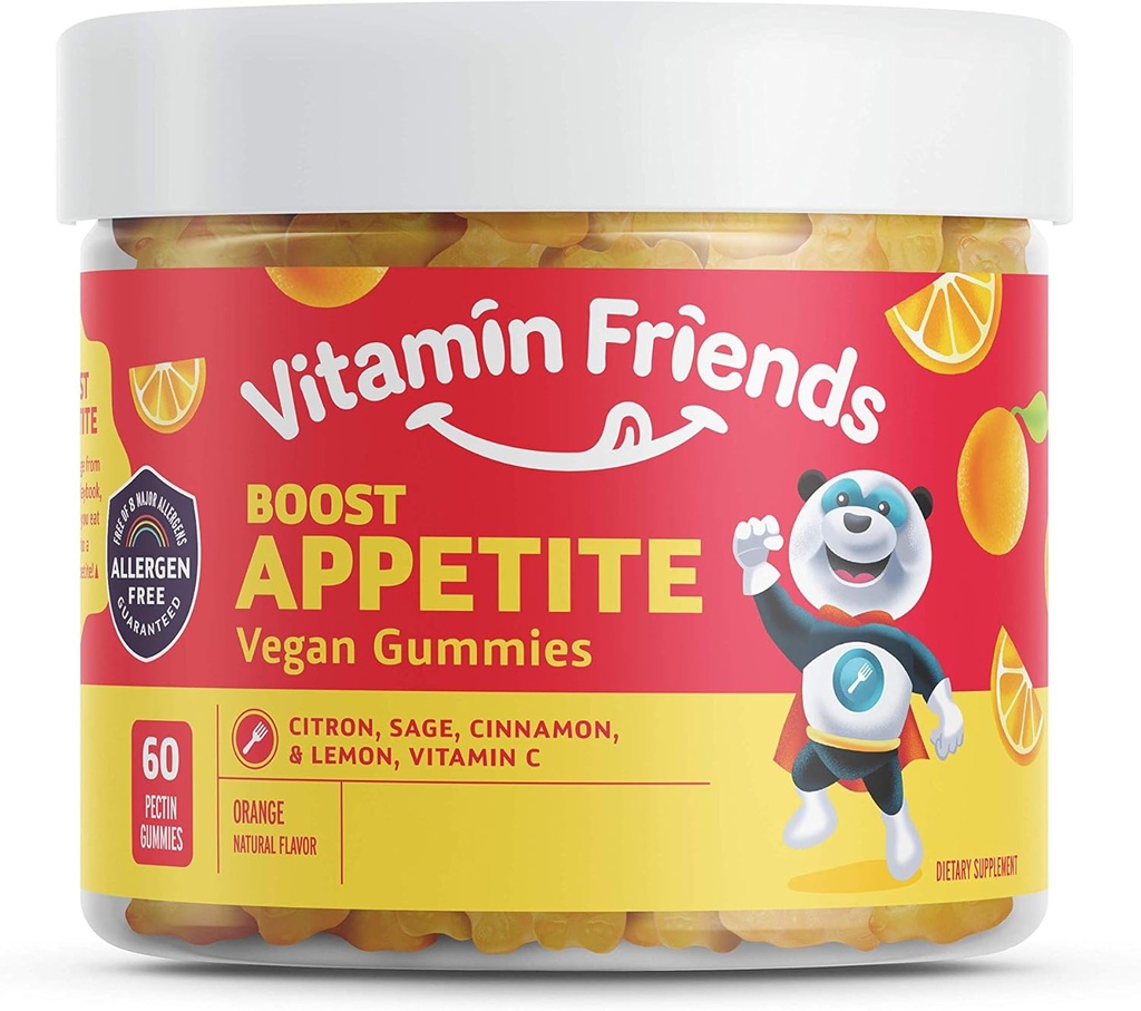 Vitamin Friends - Φυσικό και Vegan Ορεκτικό Διεγερτικό Gummies for Children- Zero Allergen Παιδικές Βιταμίνες - Πορτοκαλί Γεύση (60 Gummies)