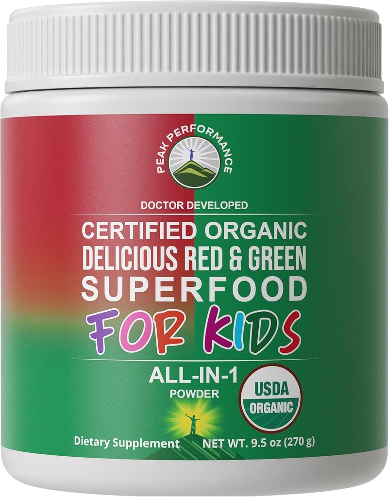 Çocuklar Greens ve Reds Superfood Toz. En İyi Tasting Organik Vegan Super Food Juice 25+ Gerçek Meyveler ve Sebzeler ile. Gluten Free Real Foods. Çocuklar için Yeşil ve Kırmızı Superfoods Supplement