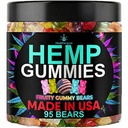 Hemp Gummies Sleep Relaxation Edibles-Doğal Meyvey Flavors Gummy Bears for Bedtime-Advanced Hemp Oil Infüzyon-Made in USA