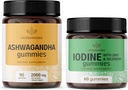 HERBAMAMA Ashwagandha ve Iodine Kit - 2000 mg Ashwagandha Kök & Potasyum Iodine, çinko ve Selenium Gummies - Vegan, Non-GMO, Gelatin-Free - 2 Pack
