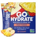 GoHydrate Instant Hydration Powder Packets - Low Sodium Electrolytes Drink Mix - Φυσική Ενυδάτωση Υποστήριξη, Ζάχαρη Δωρεάν Electrolyte Flavored Powder Drink with Vitamin D, 30 Punch Φρούτων