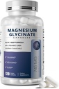 Magnezyum Glycinate 850 mg Capsules with L-Theanine, Chamomile & GABA for Sleep, Calmness, Muscle, Bone Health & Immune Support, Magnezyum for Women and Men, Vegan, High-Abxia, 120 Count