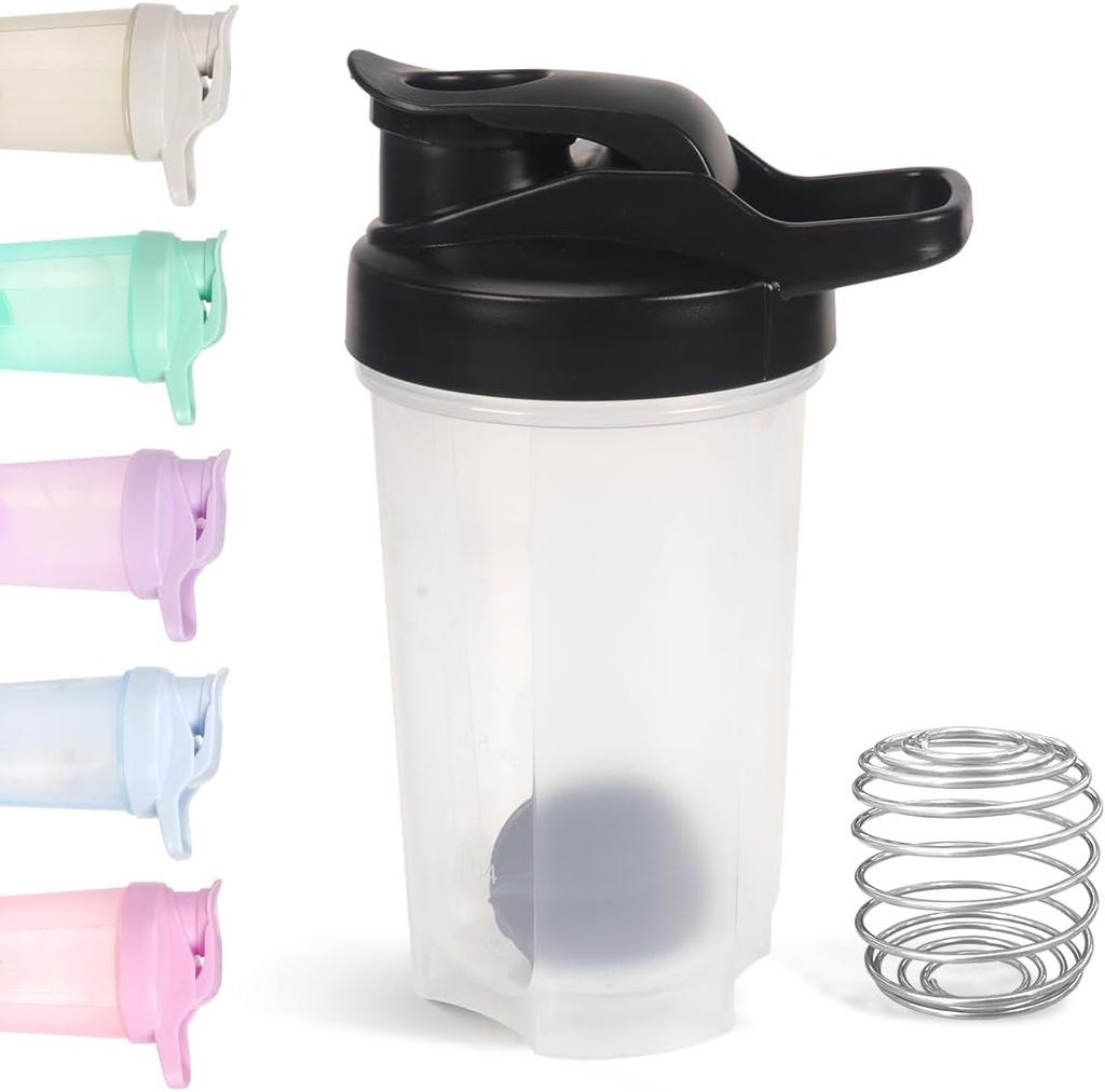 D.Y.A. 16oz Shaker μπουκάλι, Leak Proof Sports Shaker Cups for Protein Shakes, Shaker μπουκάλι για προ προπόνηση και ταξιδέψτε για να πάει, BPA δωρεάν και εύκολο καθαρό shakeer πρωτεΐνης μπουκάλι, μαύρο