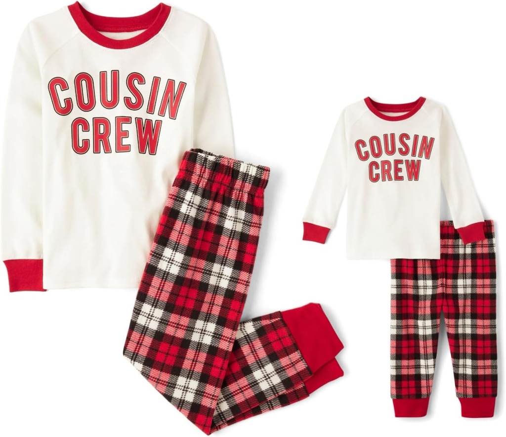 Çocuk Yeri unisex-baby And Kids, Sibling Matching, Noel Pajama Setleri, Fleece