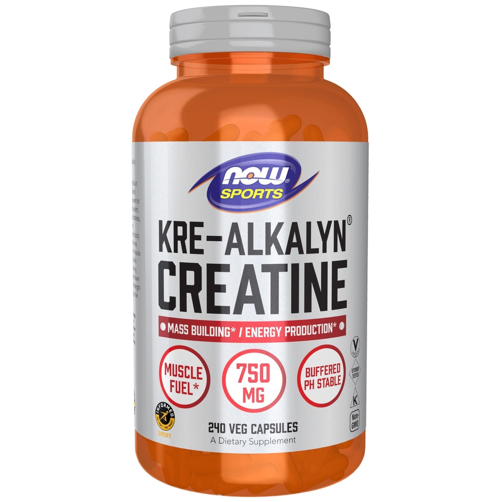Şimdi Gıda Spor Beslenme, Kre-Alka Tinatine 750 mg, Mass Building*/Energy Production*, 240 Veg Capsules