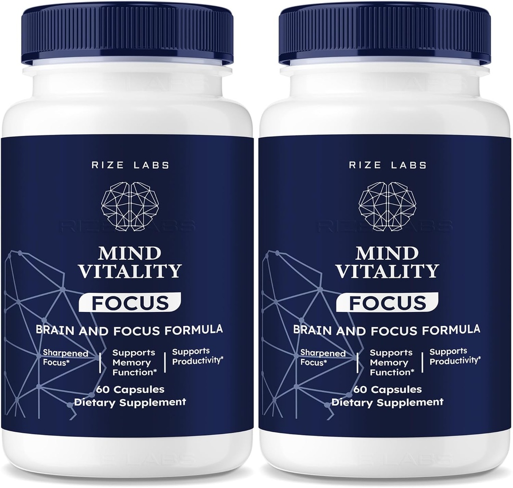 Laboratuarlar Zihin Vitality Focus Brain Supplement, Resmi Mind Vitality to Boost Focus and Concentration & Escape Mid- Afternoon Fatigue, Mind Vitality Advanced Formula (120 Capsules) (Pack of 2)