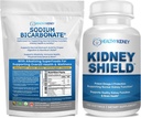 Organik sodyum Bikarbonat alkalin Supplement Sche: 1LB Toz for alkalinity, Acid Neutralizer & Kidney Support + 120 Caps Kidney Shield for Kidney Health, Cleanse & Omega 3