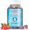 Biotin Gummies - Saç ve Nails Güçlü Büyüme Vitaminleri Kadın Sağlığı ve Güzellik Için Tamamlar - 10000 MCG Skin Chewable Supplement - Raspberry Flavor - (60 Kont Şişe)