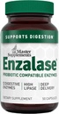 Master Supplements Enzalase - 50 Capsules - Probiyotik Uyumlu Enzymes - Digestive Boost + Gas & Bloating Relief - Gluten Free - 50 Hizmetler