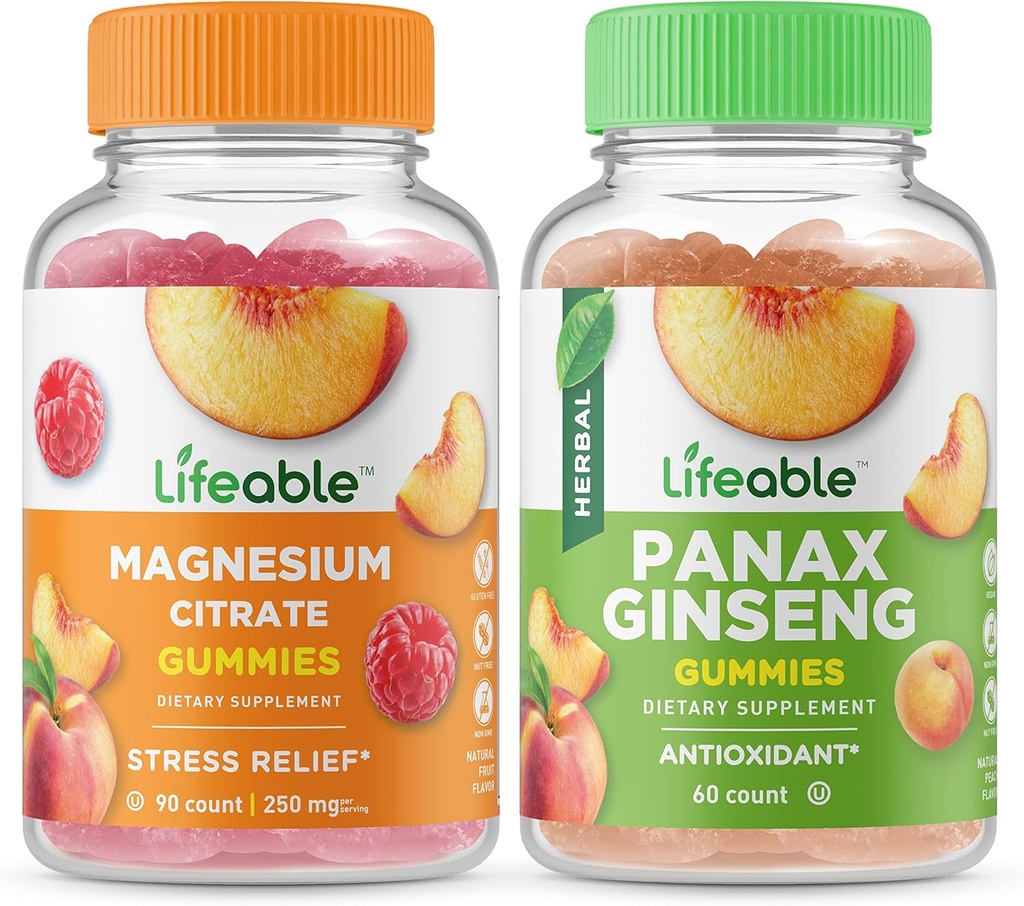 Lifeable 85 mg + Panax Ginseng, Gummies Sche - Great Tasting, Vitamin Supplement, Gluten Free, GMO Free, Chewable Gummy Gummy