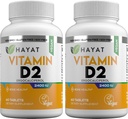 HAYAT Vitaminleri Vegan Doğal D 2400 IU, D2, sertifikalı Hell (Pack of 2)