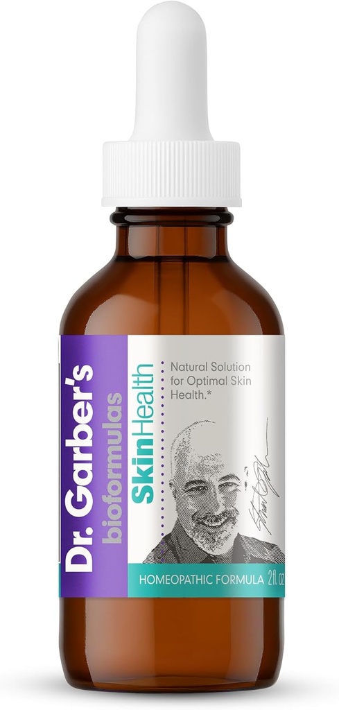Dr. Garber's Natural Solutions Skin Health Oral Drops - Gemmoterapi Sıvı Supplement for Itchy & Kuru Skin, Acne, Eczema, & Antivirüs Yardımı, Daha İyi Hissetmek için Sağlıklı Deriyi Teşvik Ediyor - 60 ml