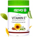 OZiva Plant %100 Doğal Vitamin E + Aloe Vera + Glowing Skin & Güçlü Saç, 30 Veg Capsules, Non GMO