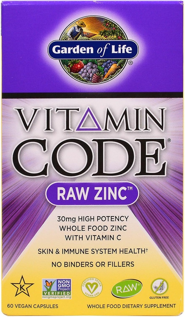 Yaşam Bahçesi, Vitamin Kodu, Raw çinko, 60 Veggie Caps
