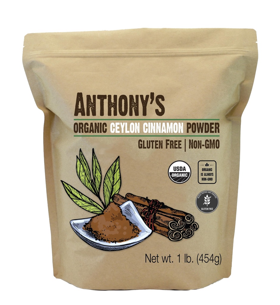 Anthony's Organic Ceylon Cinnamon Toz, 1 lb, Ground, Gluten Free, Non Irradiated, Non GMO, Keto Friendly