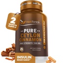 Herbtonics Pure Ceylon Cinnamon Capsules | Immune System, Sağlıklı Kilo Yönetimi | Non-GMO, Gluten Free | 1500 Mg - 120 Capsules